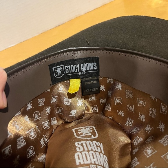 Stacy Adams Wool Fedora Hat Brown Felt Feather Ribbon Women’s Size M - Picture 9 of 9